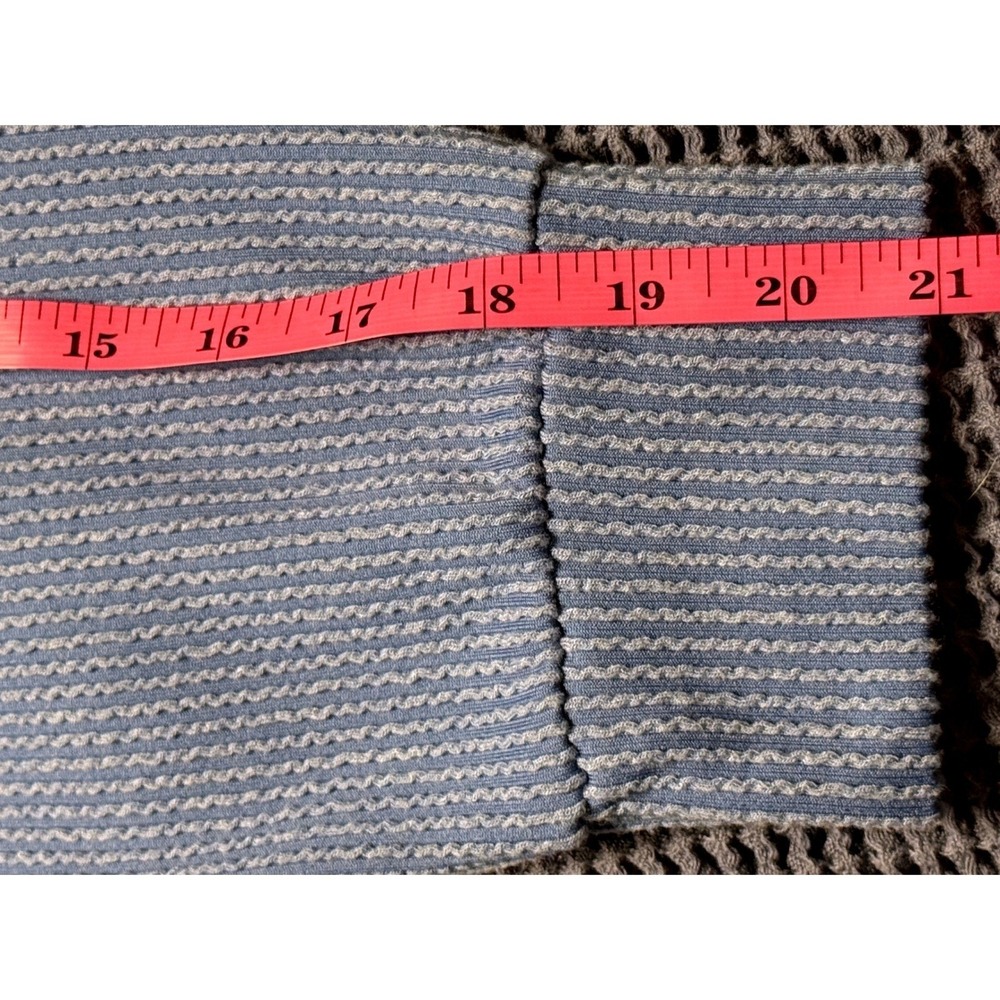HEIMISH USA Blue Ribbed Knit V Neck Hoodie Tunic Top Plus Size 1XL Gorpcore - Picture 6 of 13